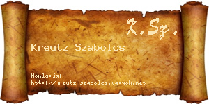 Kreutz Szabolcs névjegykártya