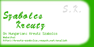 szabolcs kreutz business card
